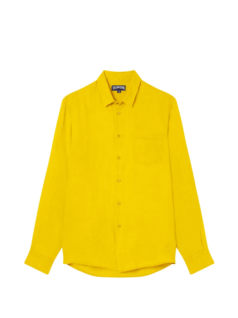 Vilebrequin Caroubis Solid linen shirt Geel
