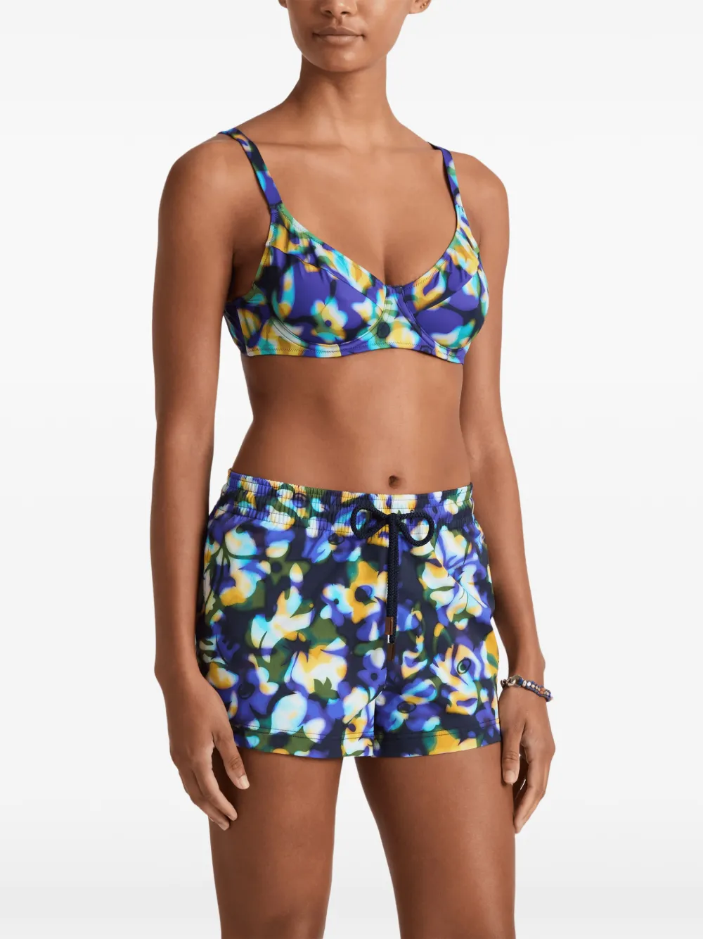 Vilebrequin Frangipanier Trouble floral-print swim shorts Blauw