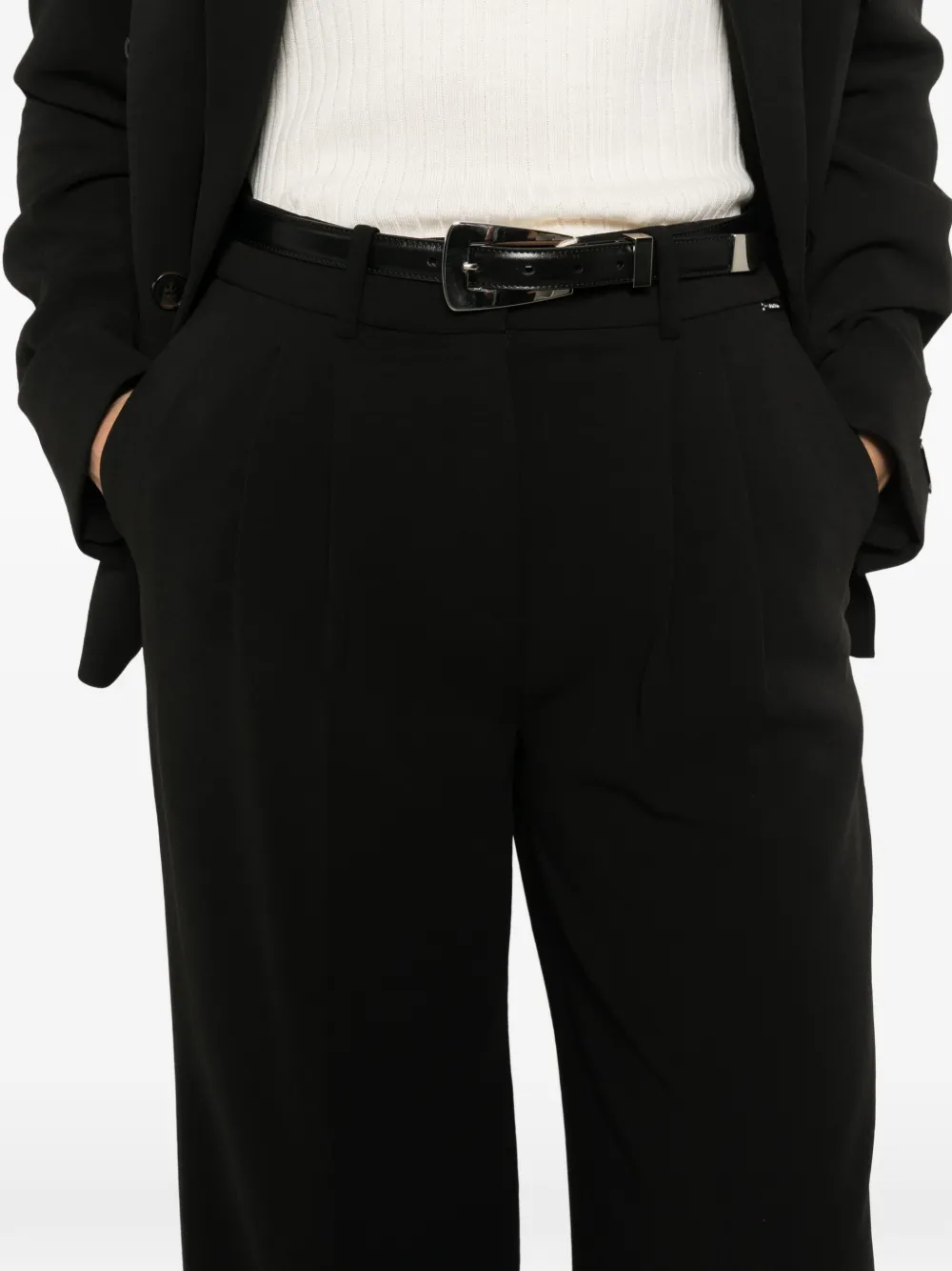 Calvin Klein pleated tailored trousers Zwart