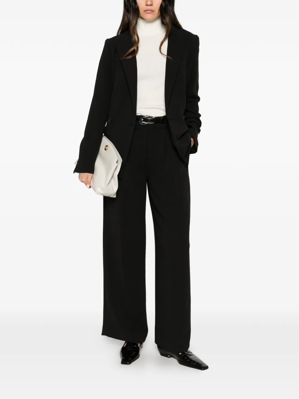 Calvin Klein pleated tailored trousers Zwart