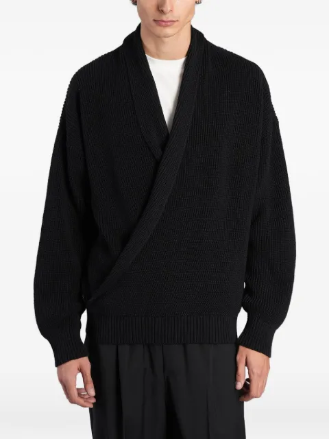 Laneus shawl-collar wrap sweater