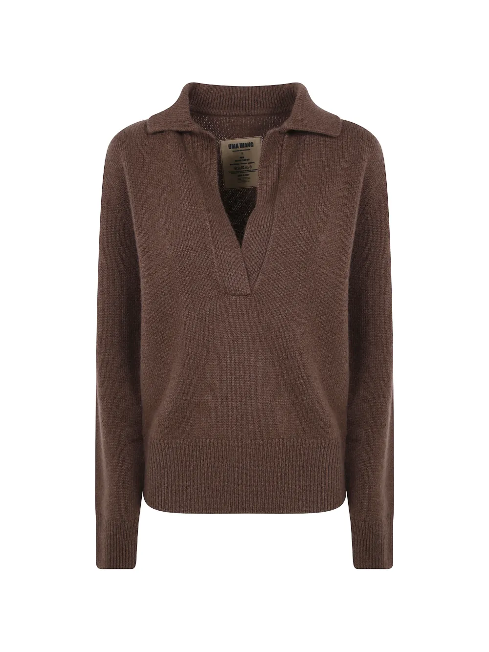Uma Wang cashmere polo-collar sweater - Braun