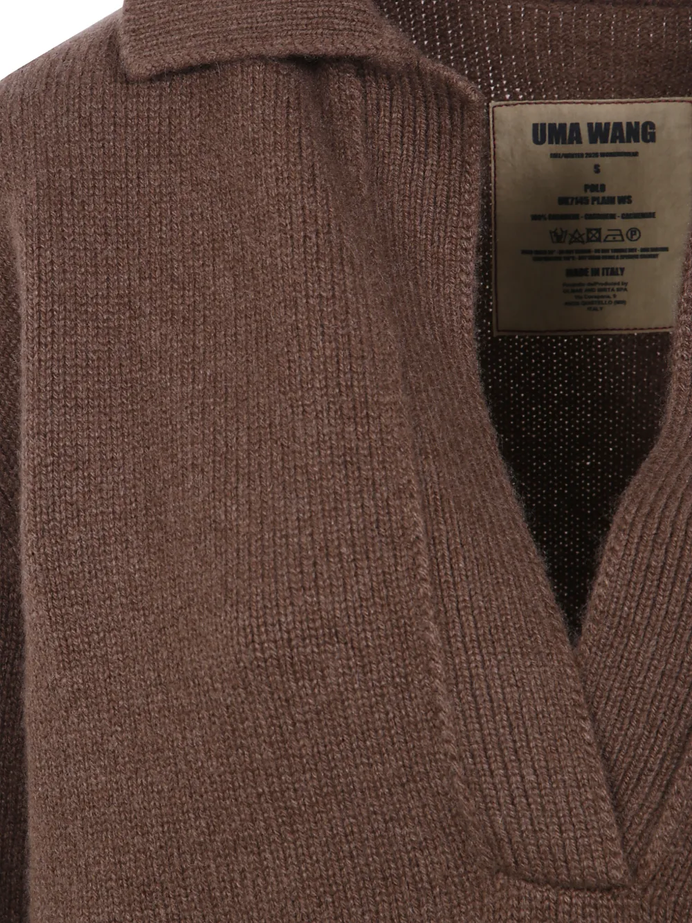 Uma Wang cashmere polo-collar sweater Bruin