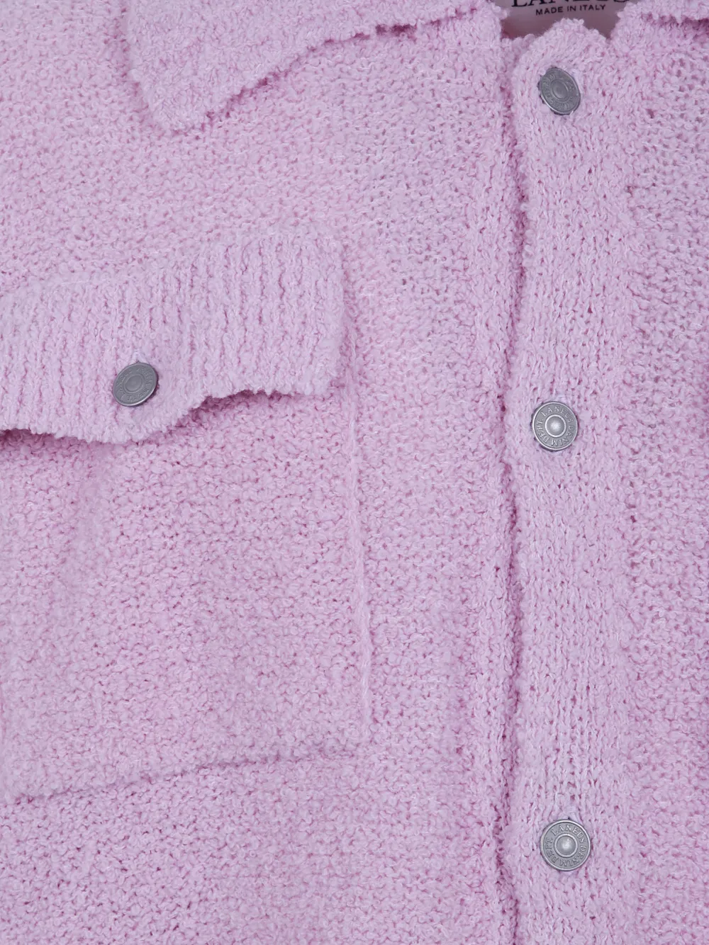 Laneus bouclé-knit pocket-detail shirt Roze