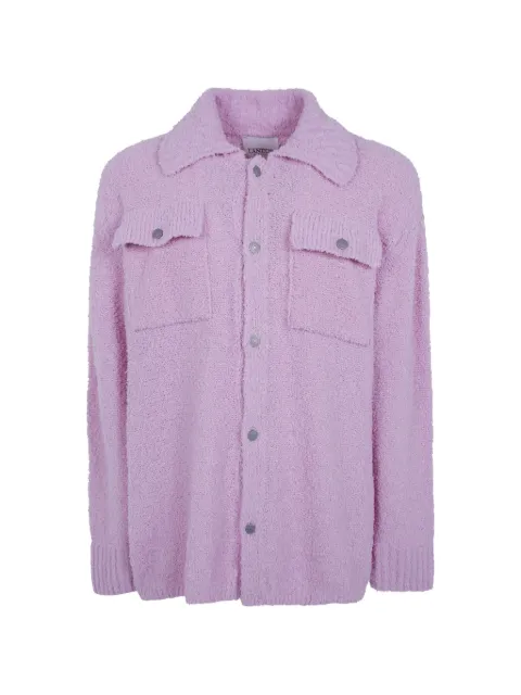 Laneus bouclé-knit pocket-detail shirt