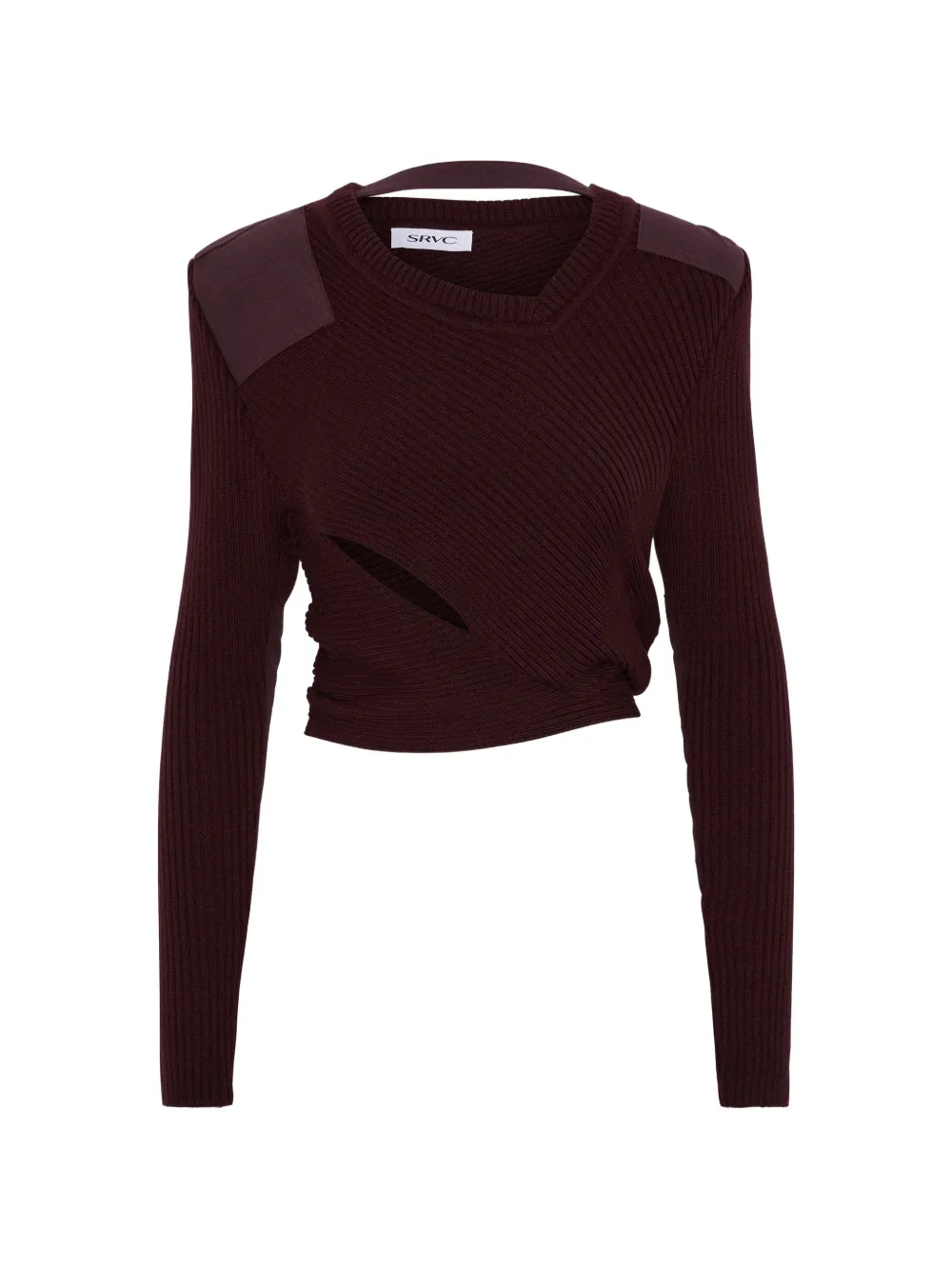 SRVC Studio Marshal cut-out ribbed-knit sweater - Viola
