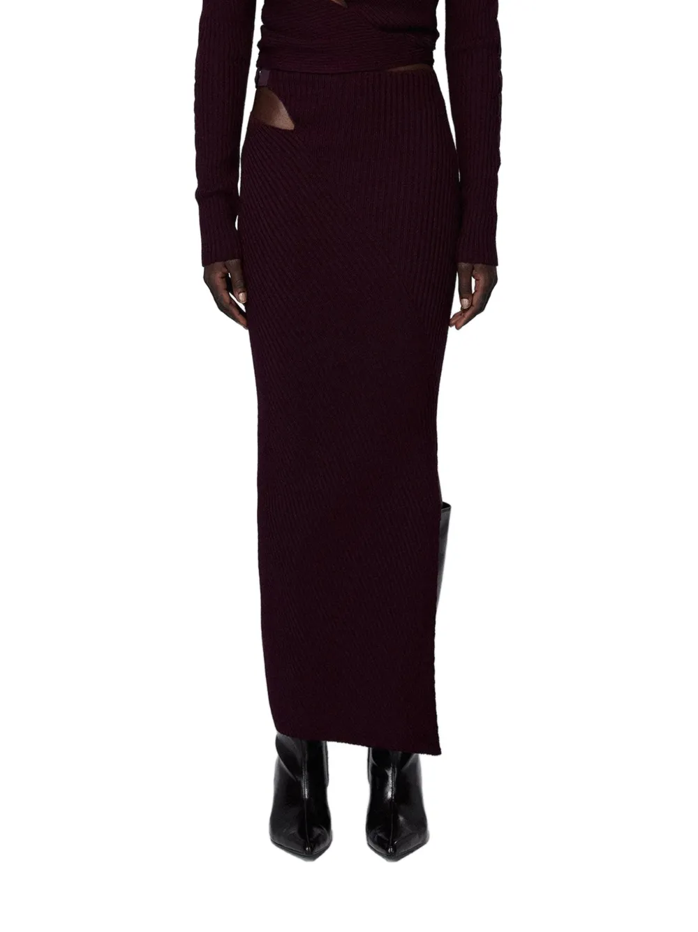 SRVC Studio Marshal cut-out ribbed skirt - Viola