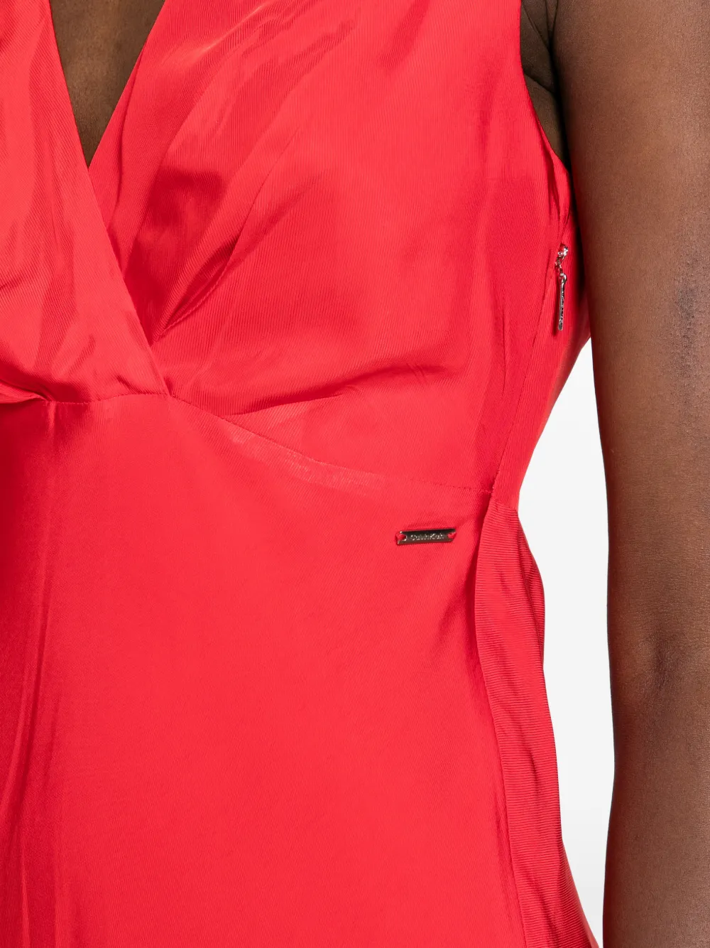Calvin Klein Midi-jurk met V-hals Rood
