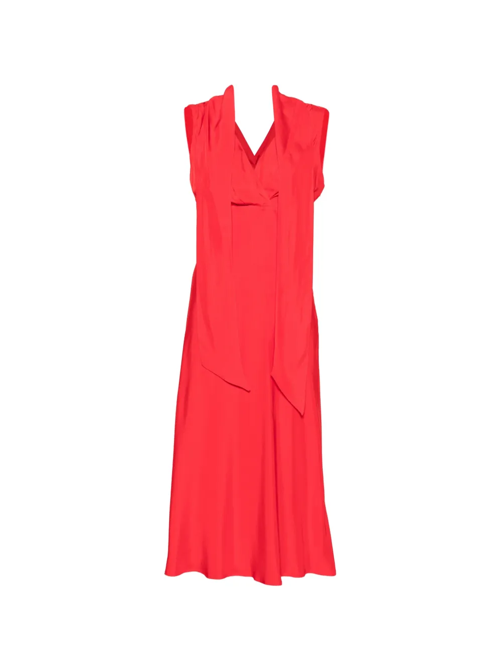 Calvin Klein Midi-jurk met V-hals Rood