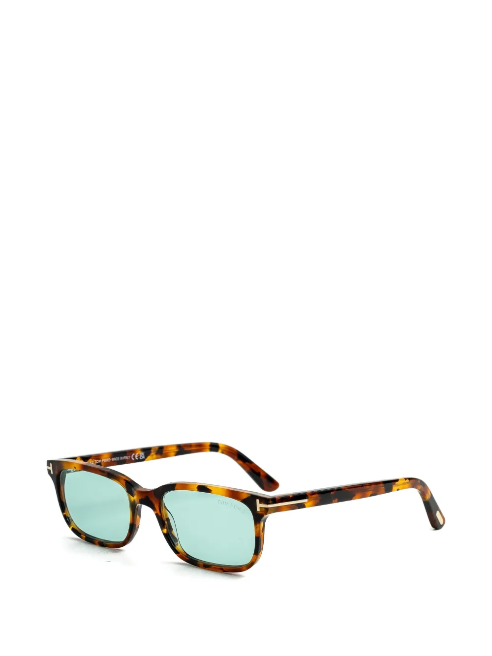 TOM FORD Eyewear tortoiseshell-effect rectangle-frame sunglasses Bruin