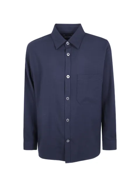 Emporio Armani logo-patch wool shirt