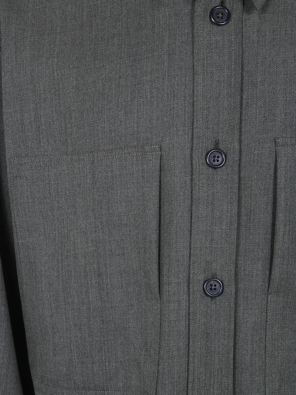 Laneus patch-pocket wool shirt Grijs