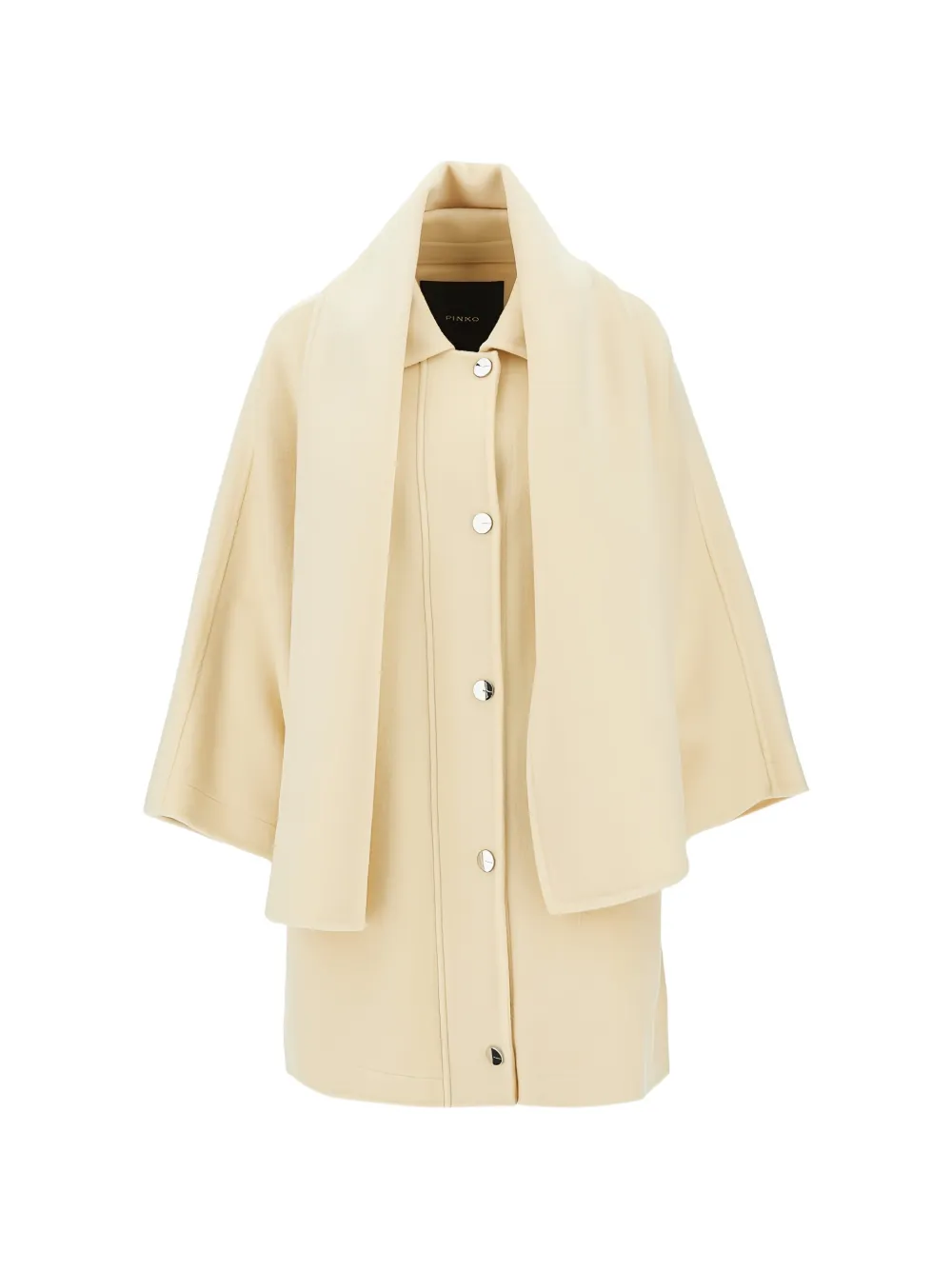 PINKO scarf-detail cape coat - Nude