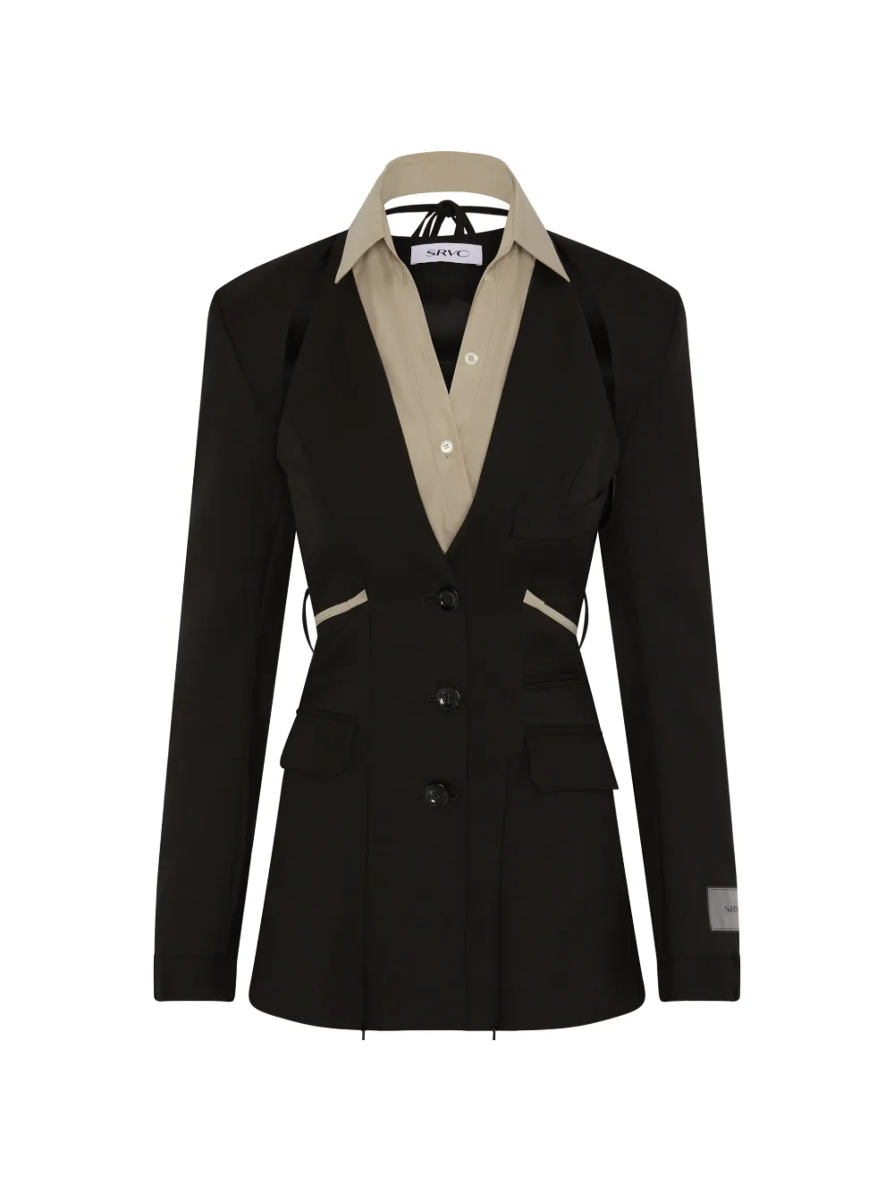 SRVC Studio Serpentine cut-out tailored jacket - Schwarz