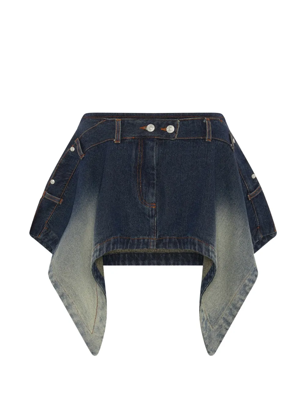 SRVC Studio Serpentine asymmetric denim skirt - Blau