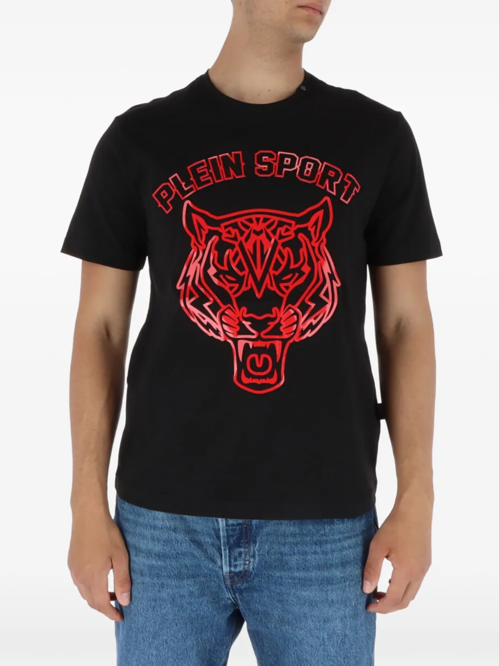 Plein Sport T-shirt met tijgerprint Zwart