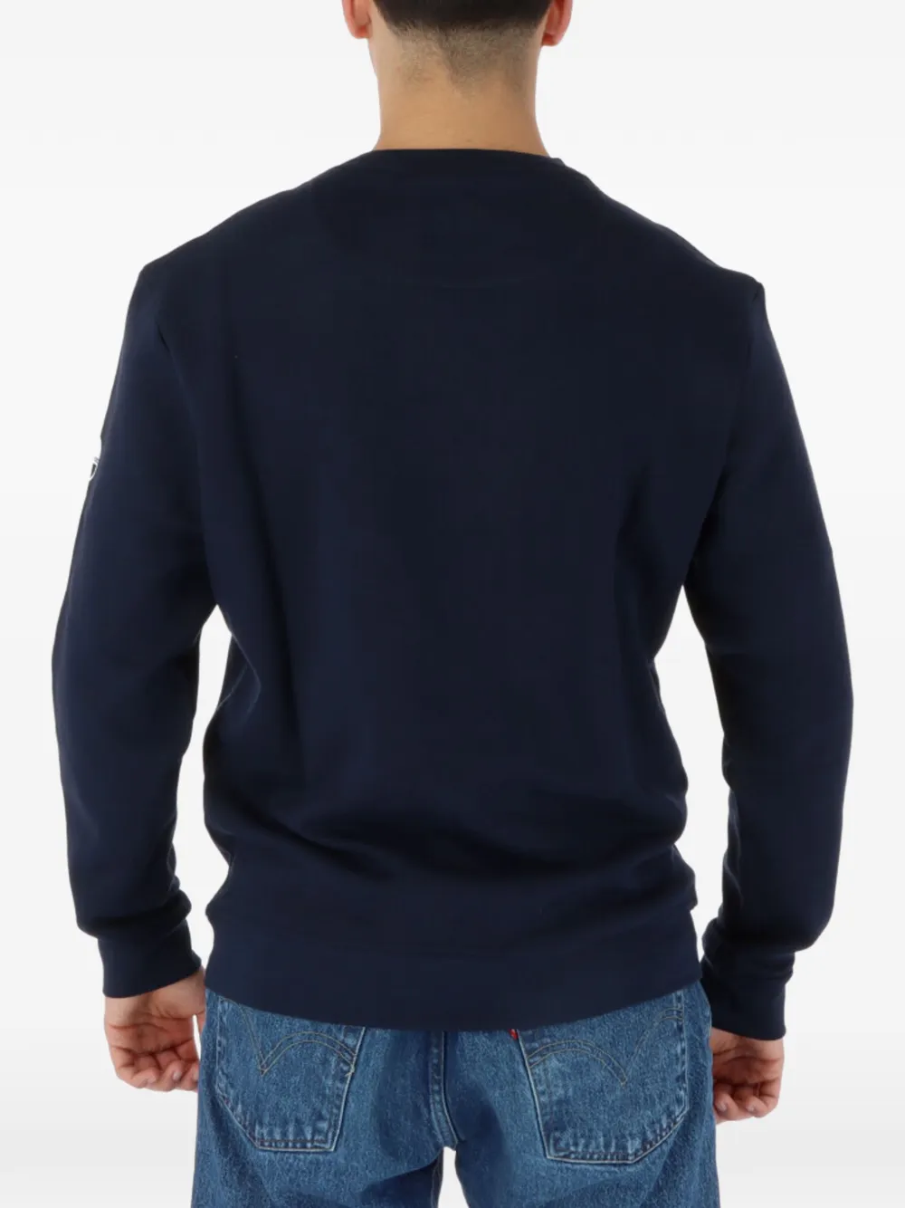 North Sails logo-print crew-neck sweater Blauw