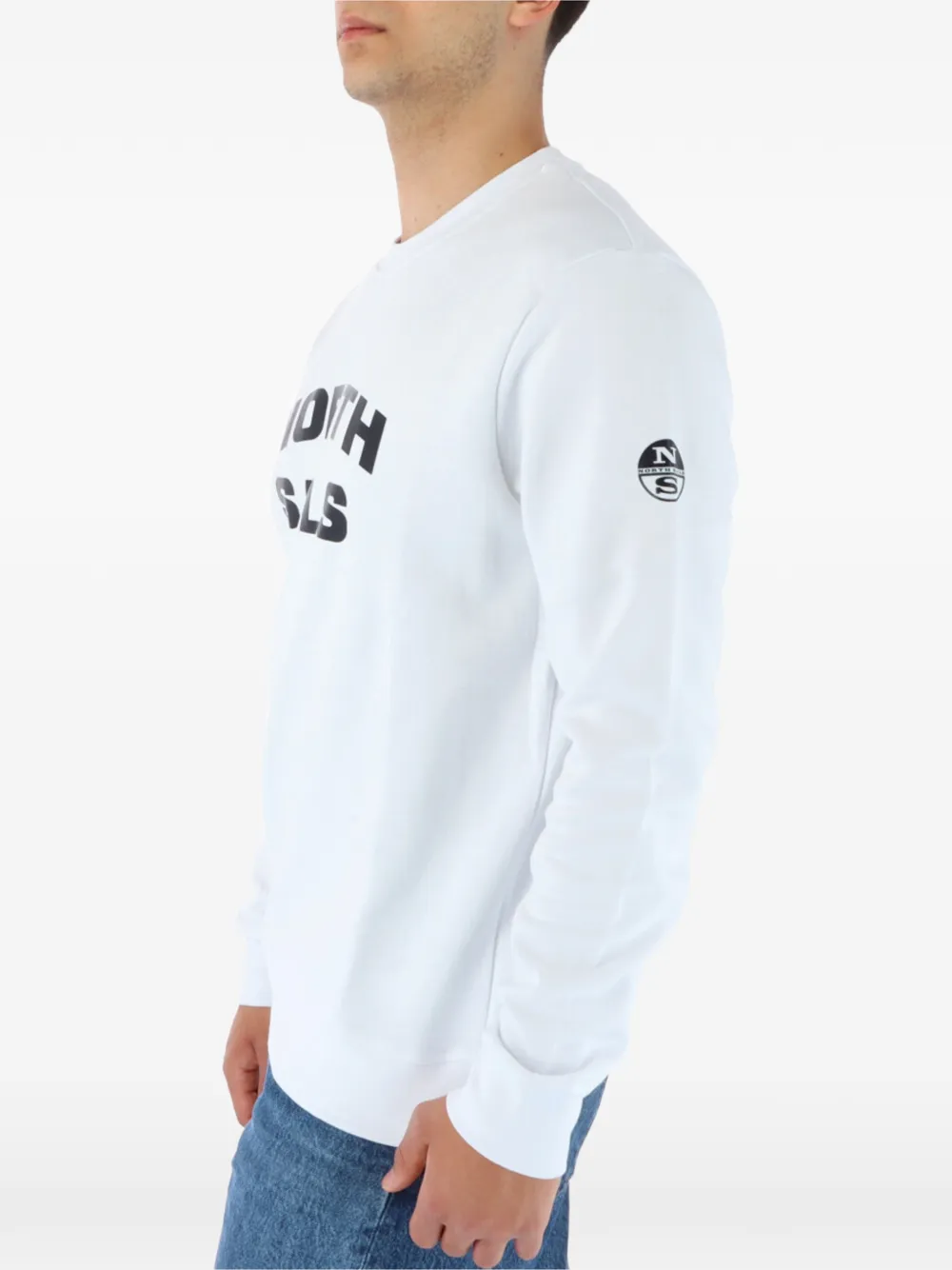 North Sails logo-print crew-neck sweatshirt Wit