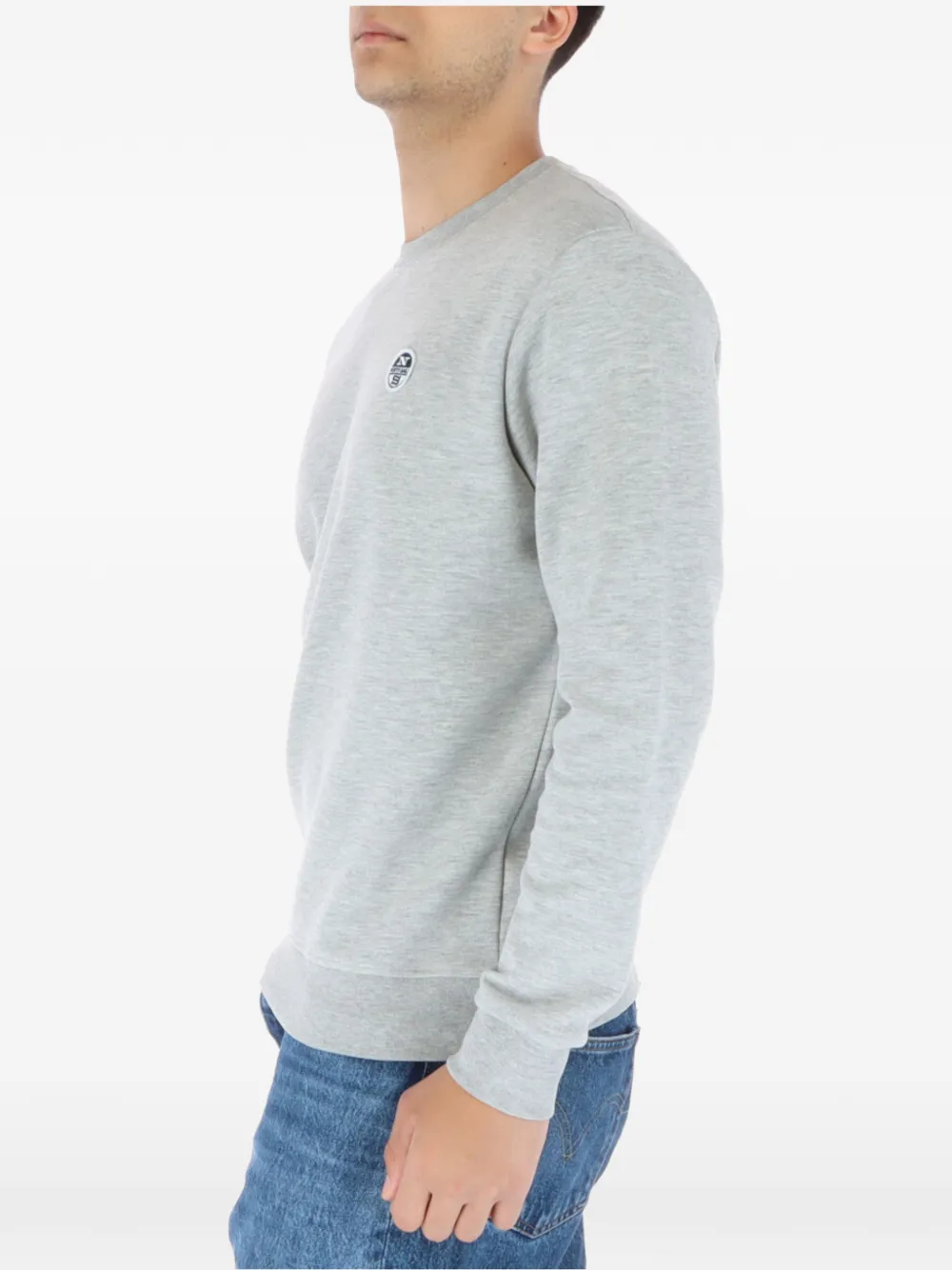 North Sails logo-patch crew-neck sweatshirt Grijs