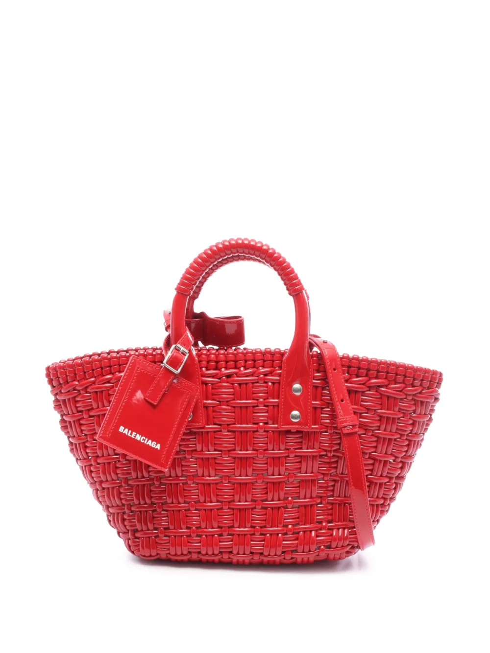Balenciaga Pre-Owned 2015-2026 Faux Leather Bistro Panier XS satchel - Rot