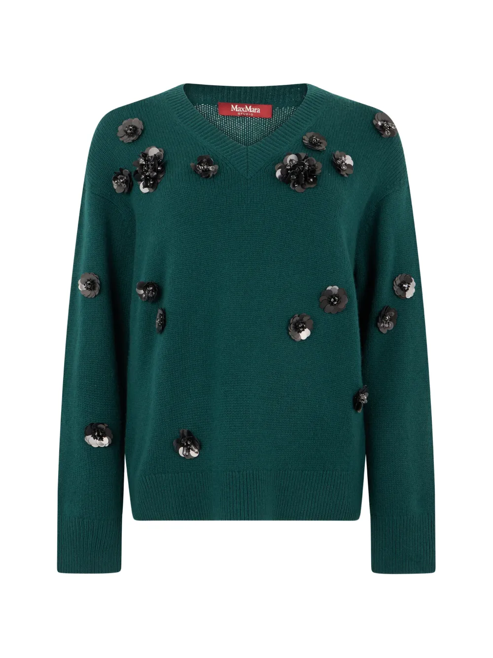 Max Mara wide-fit wool and cashmere sweater - green - Grün