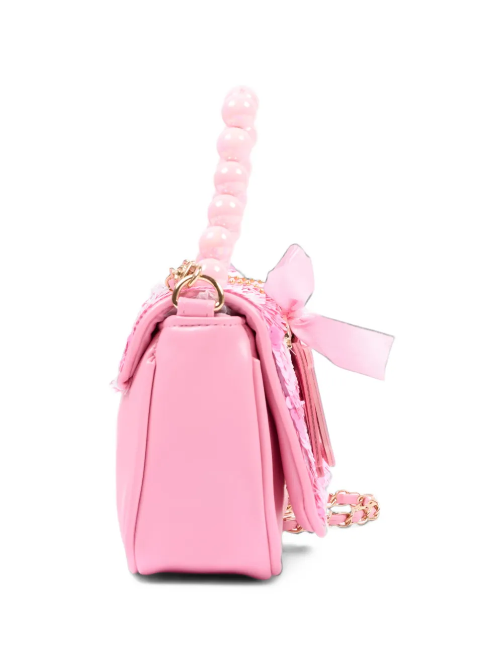 Girabrilla sequin-embellished gingham shoulder bag Roze