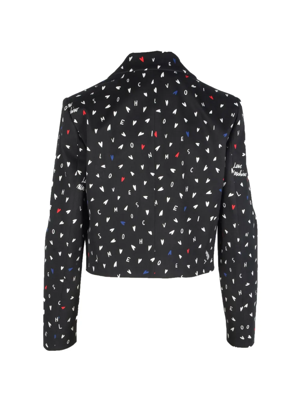 Love Moschino heart-print cropped jacket Zwart