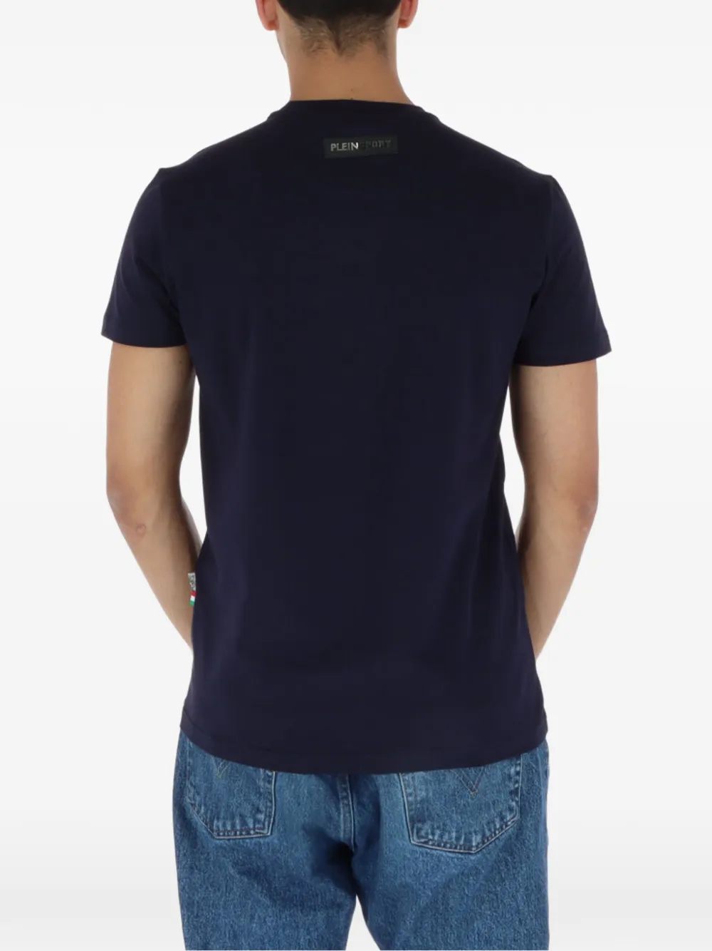 Plein Sport tiger-head graphic-print T-shirt Blauw
