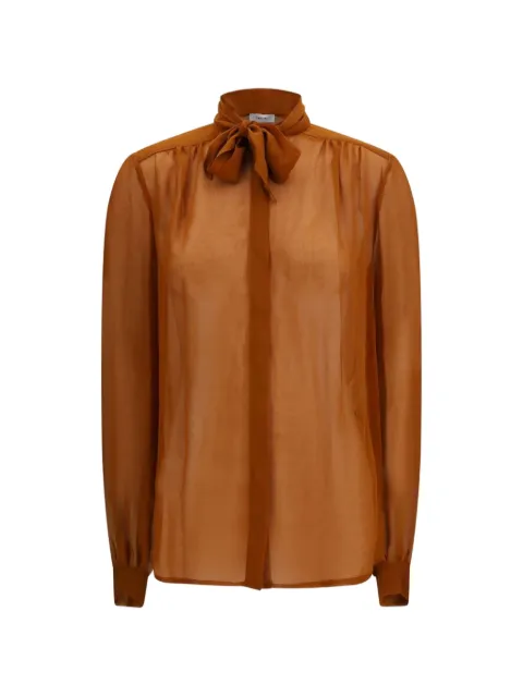 Lardini tie-neck semi-sheer blouse