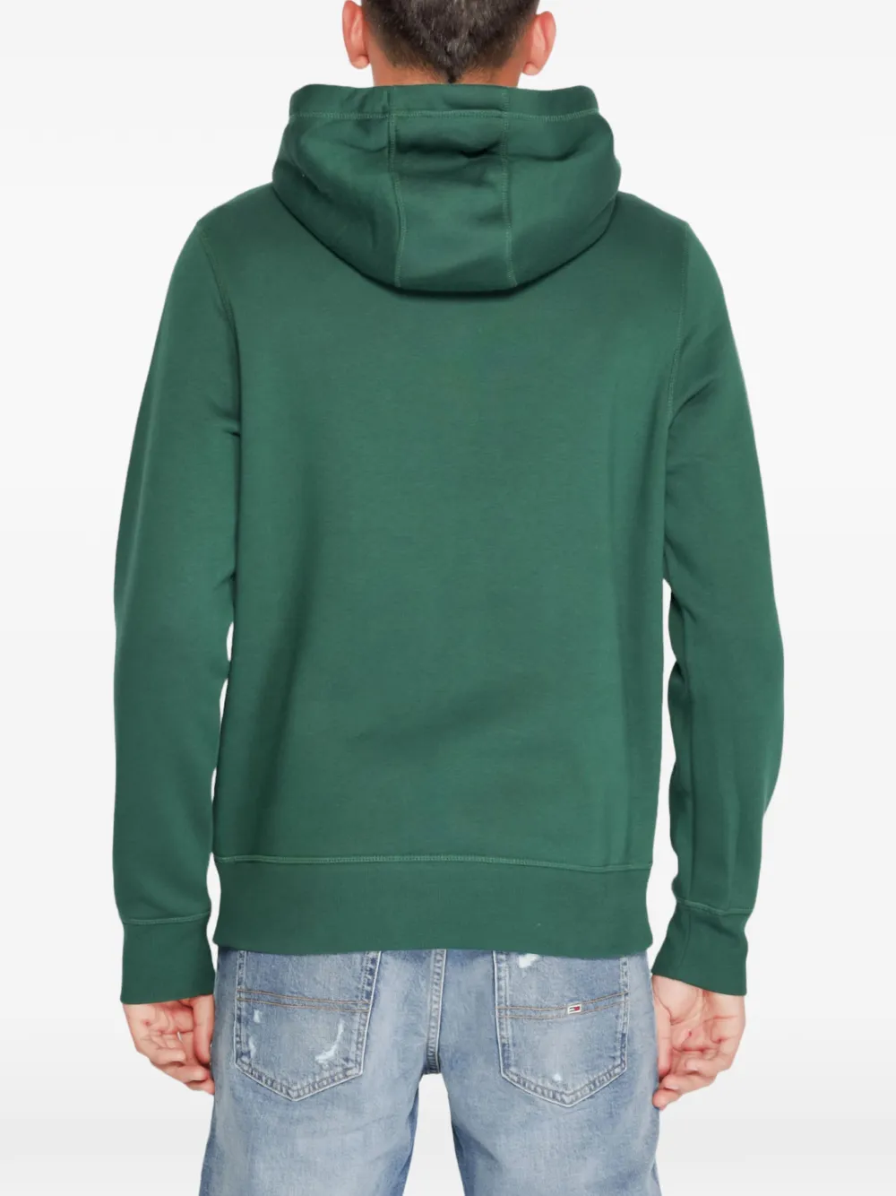 Tommy Hilfiger logo-print drawstring hoodie Groen