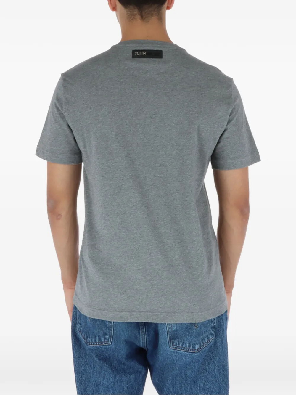 Plein Sport tiger-head logo-print T-shirt Grijs