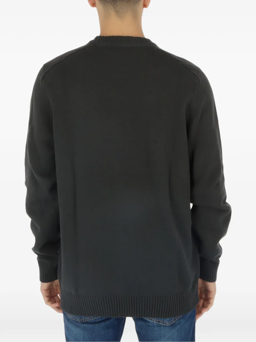 Lyle & Scott logo-patch crew-neck sweater Grijs
