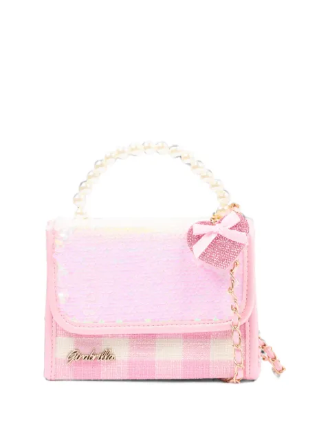 Girabrilla sequin-embellished gingham shoulder bag