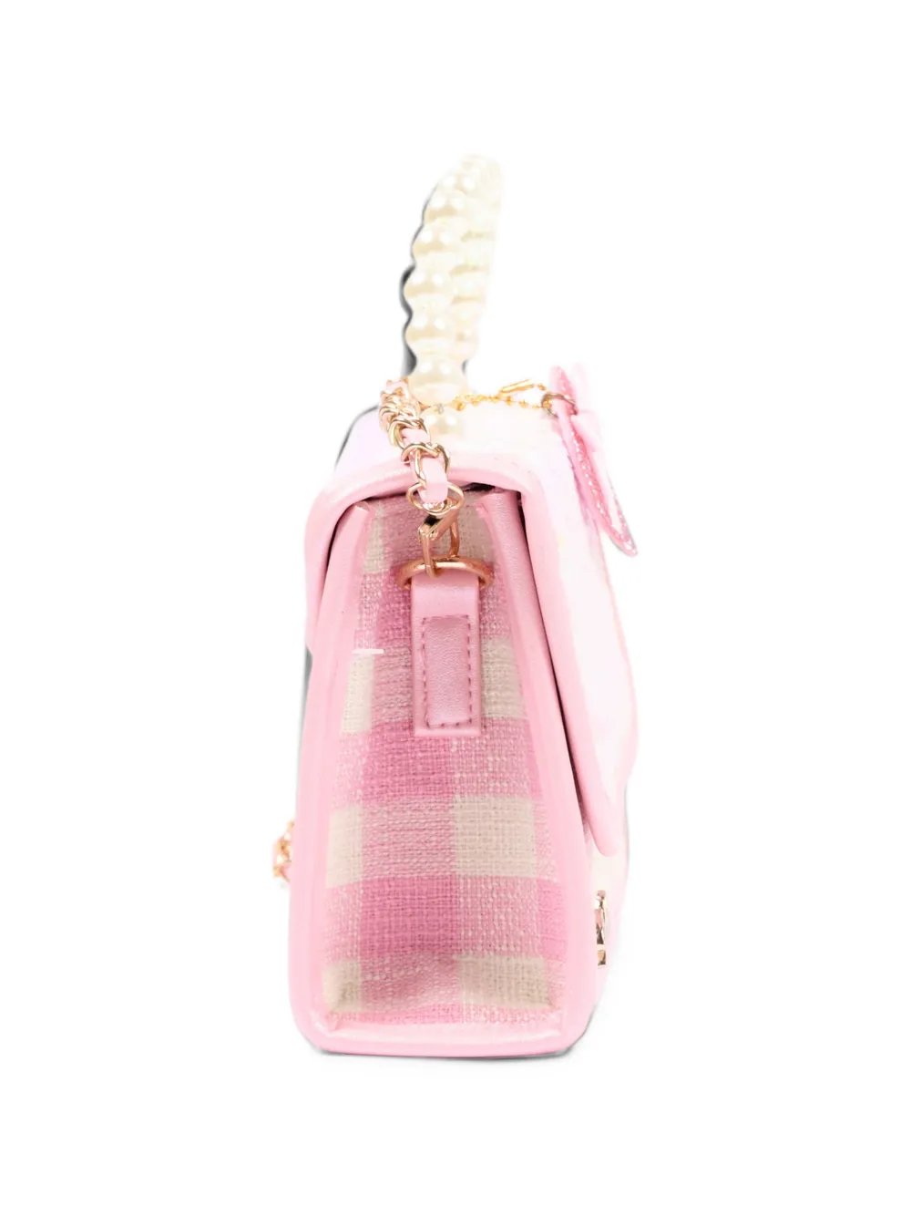 Girabrilla sequin-embellished gingham shoulder bag Roze
