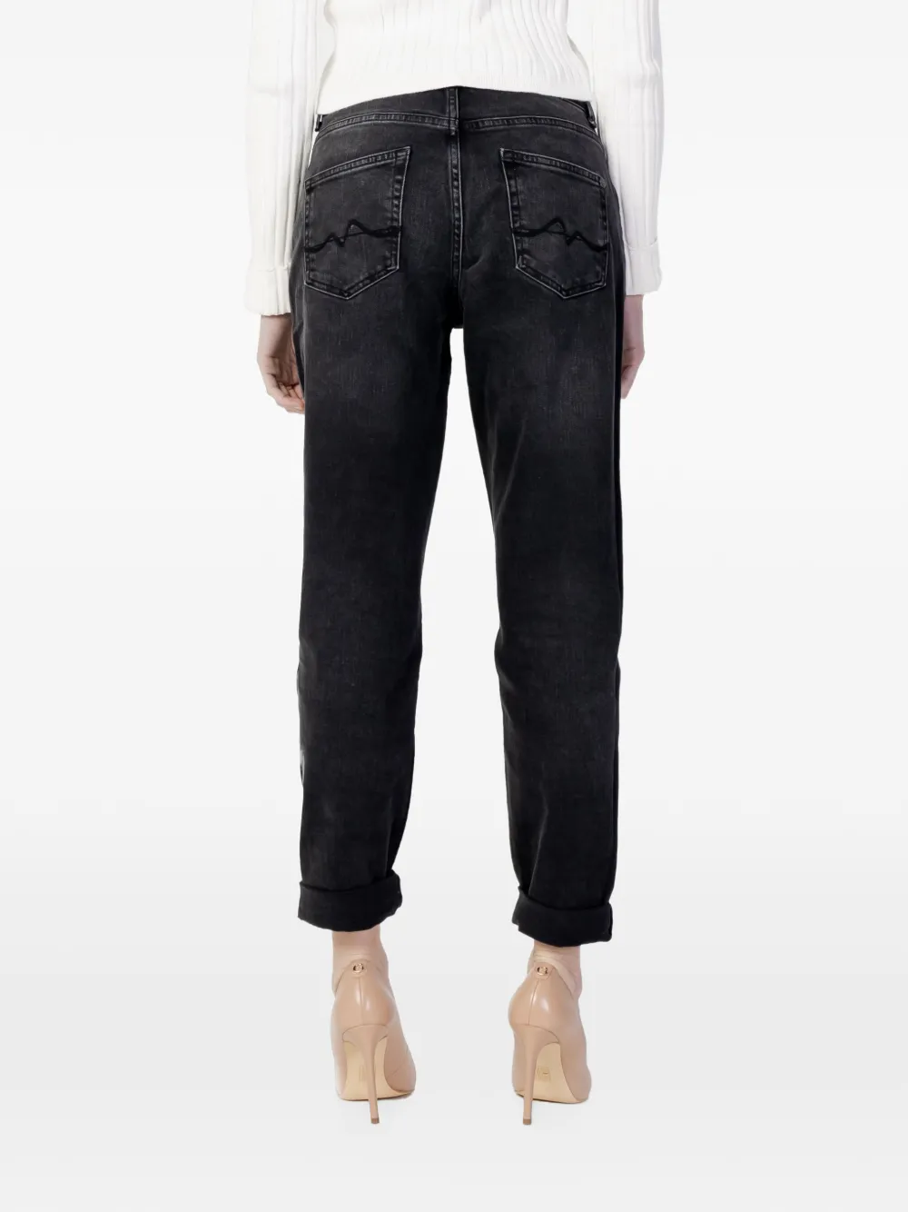 Pepe Jeans cuffed-hem boyfriend jeans Zwart