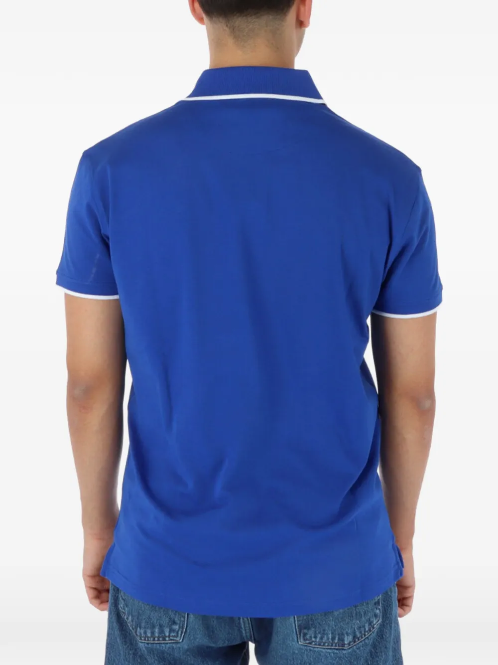 North Sails logo-patch pique polo shirt Blauw