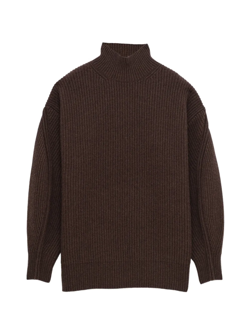 Carven ribbed-knit high-neck cashmere sweater - Braun