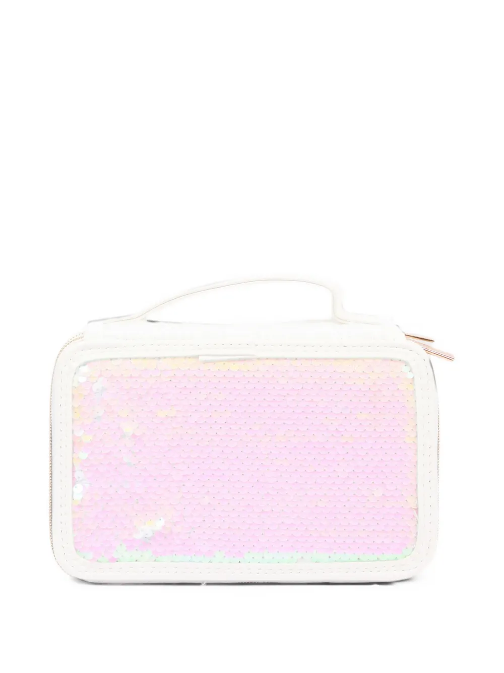 Girabrilla heart-patch sequin-embellished pencil case Wit