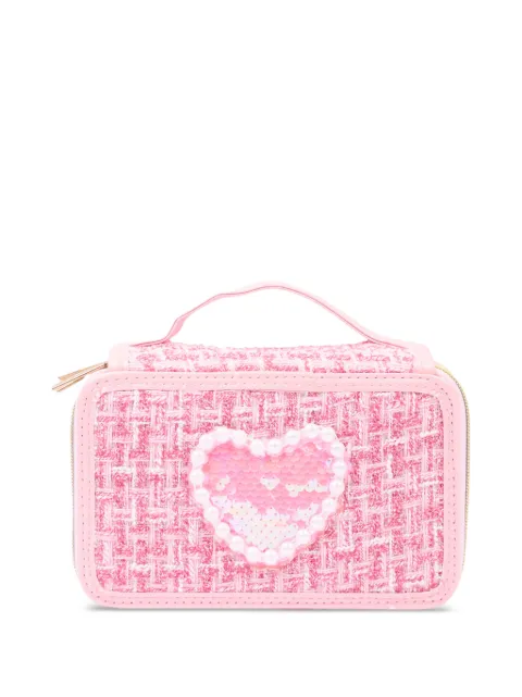 Girabrilla sequin-embellished tweed pencil case