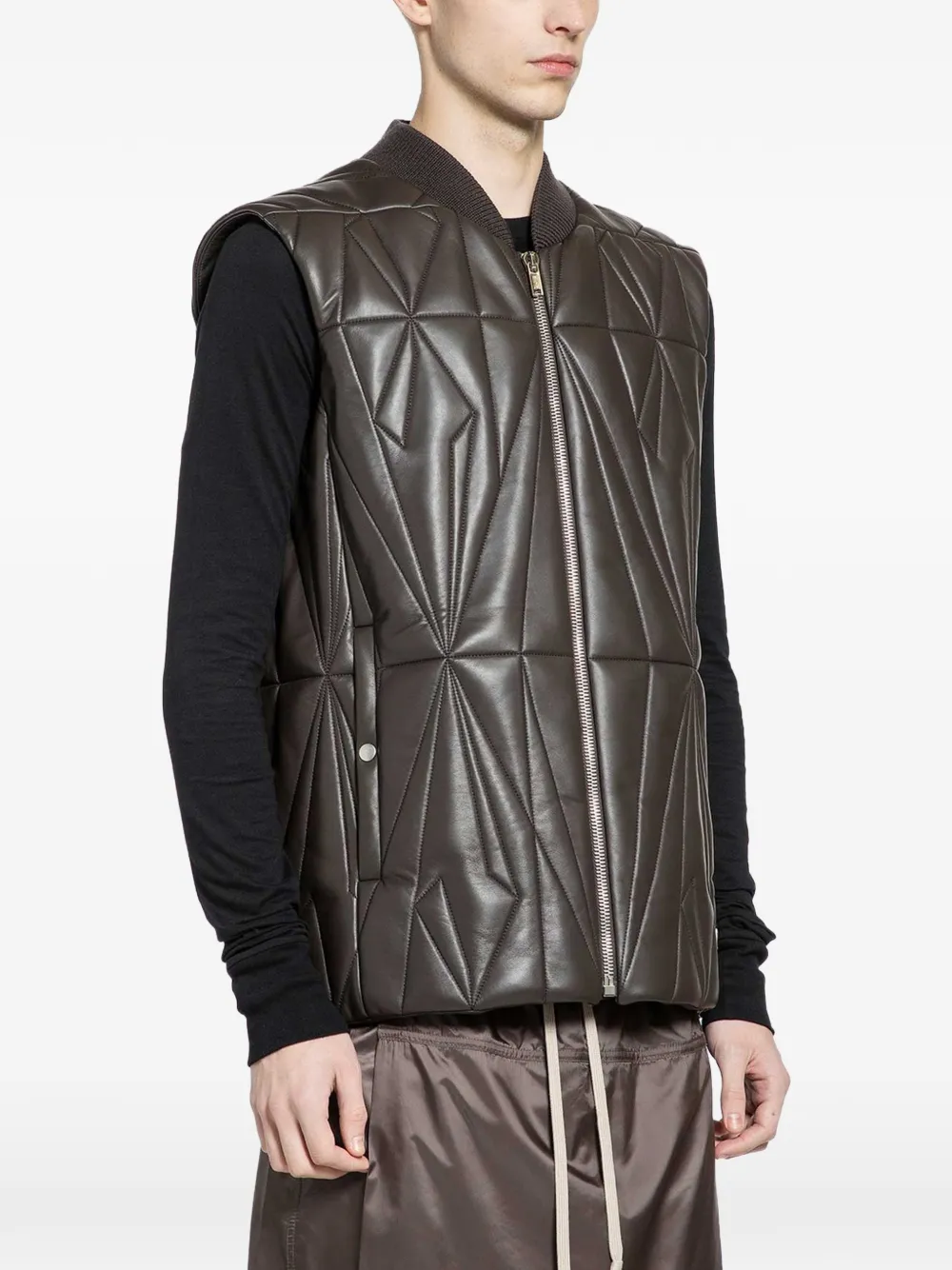 Rick Owens Geocamo leather vest Bruin
