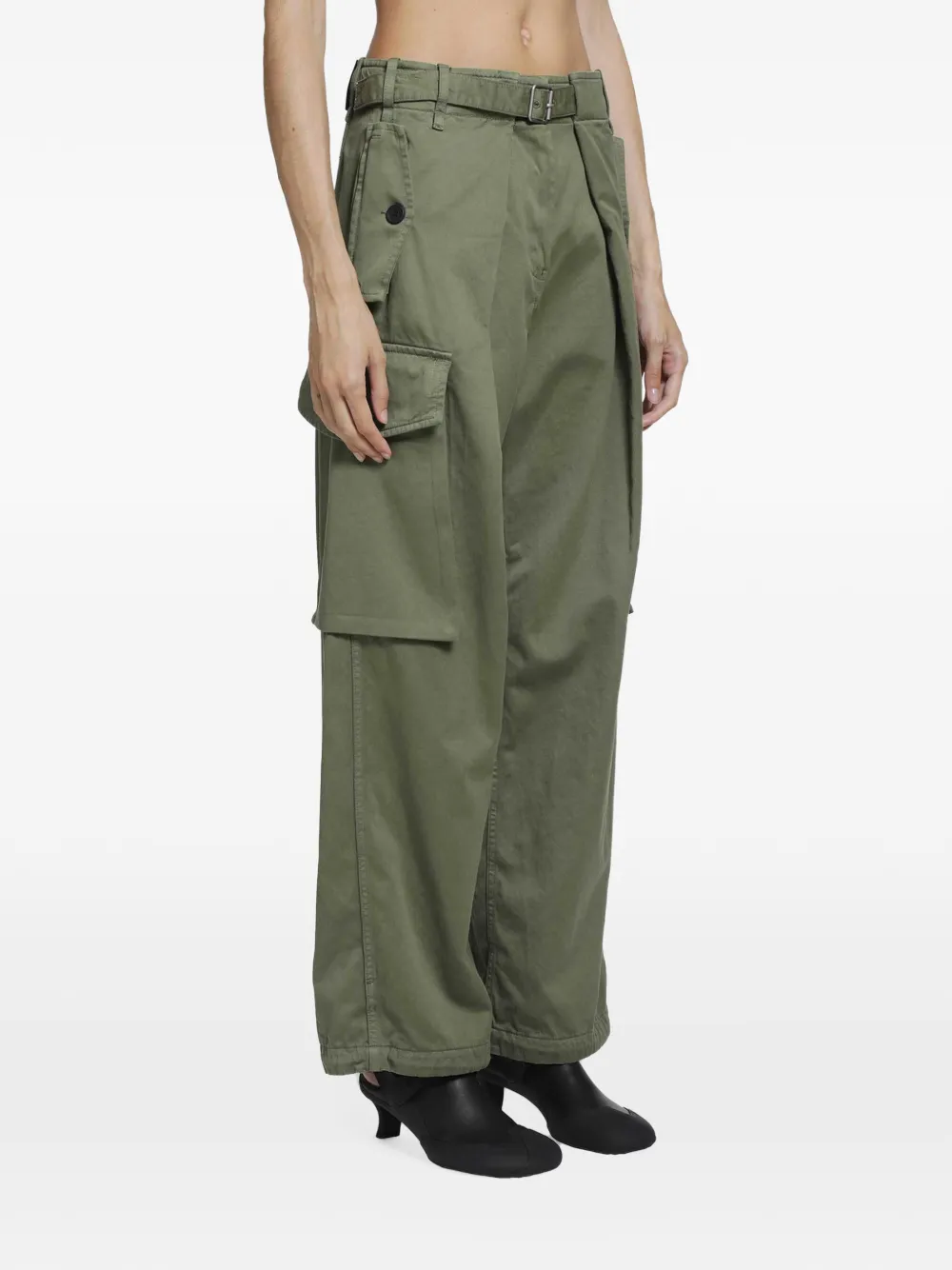 LOEWE cotton cargo trousers Groen