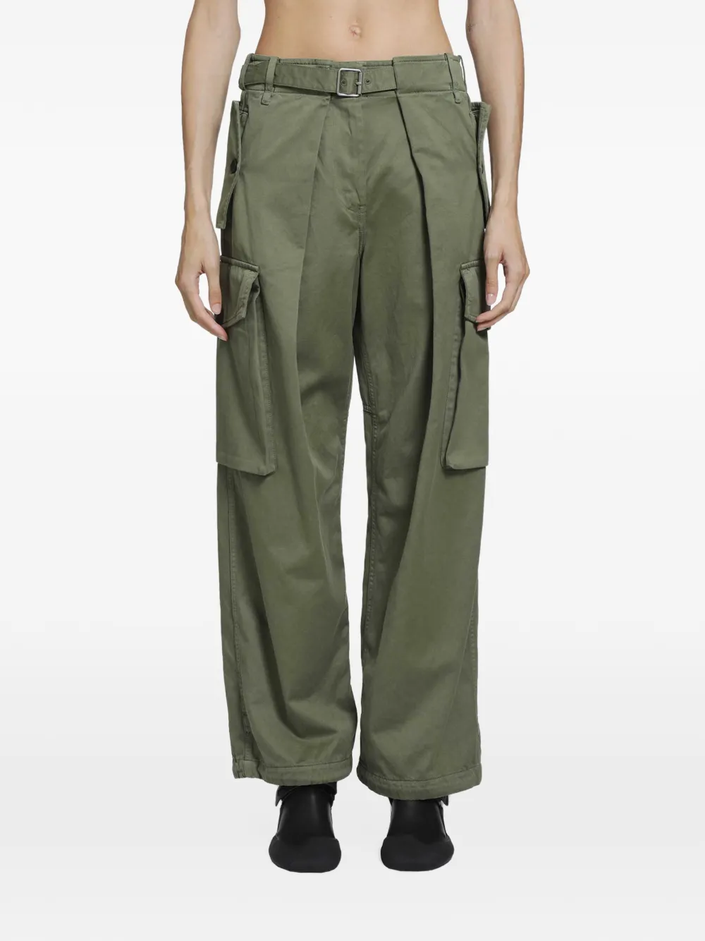 LOEWE cotton cargo trousers Groen