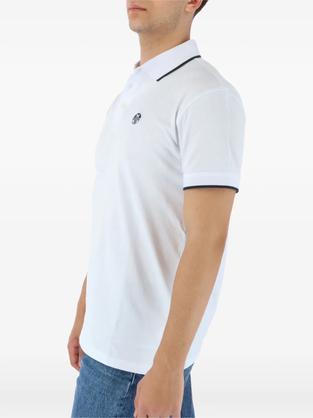 North Sails logo-patch short-sleeve polo shirt Wit