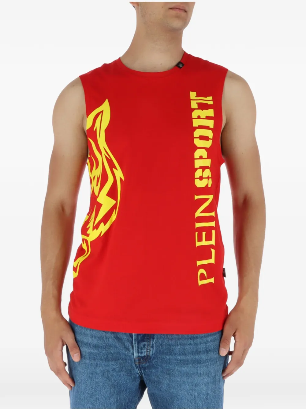Plein Sport logo-print tank top Rood