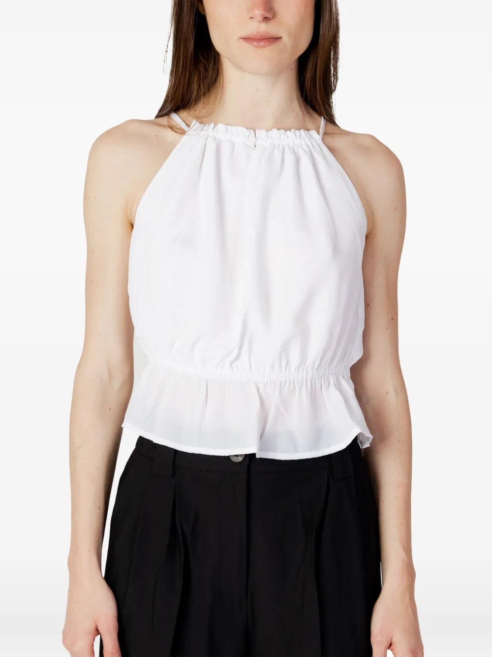 Pepe Jeans Haltertop met ruches Wit