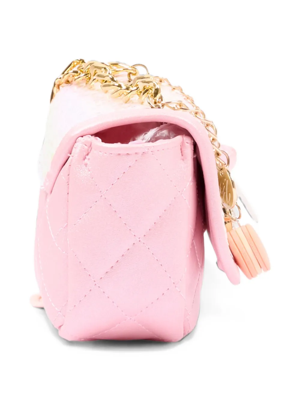 Girabrilla sequin-embellished quilted shoulder bag Roze