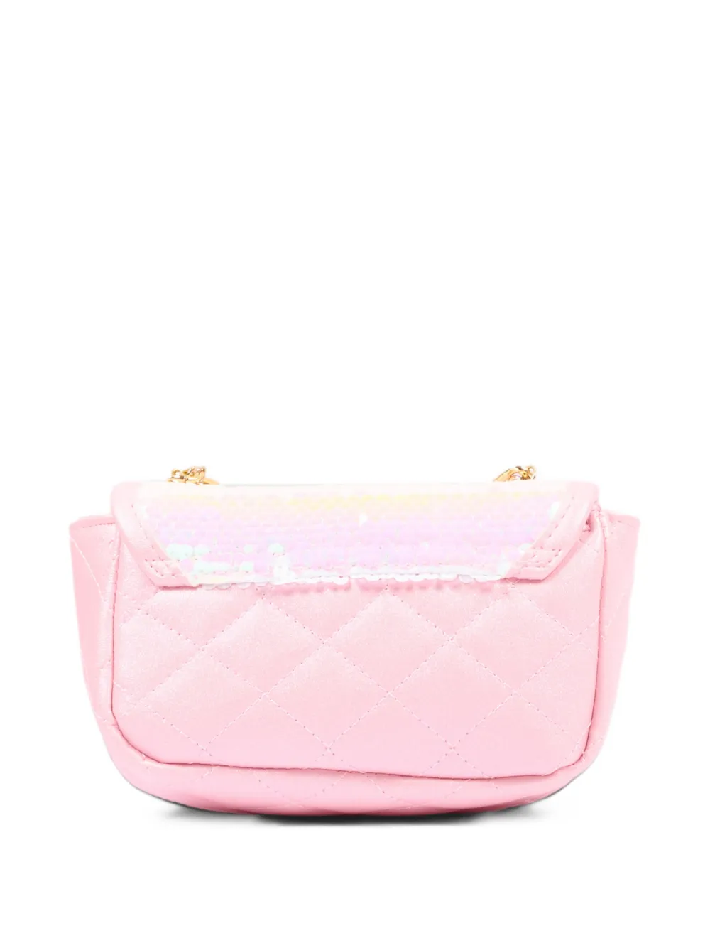 Girabrilla sequin-embellished quilted shoulder bag Roze