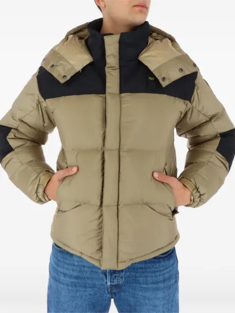 Blauer colour-block hooded puffer jacket