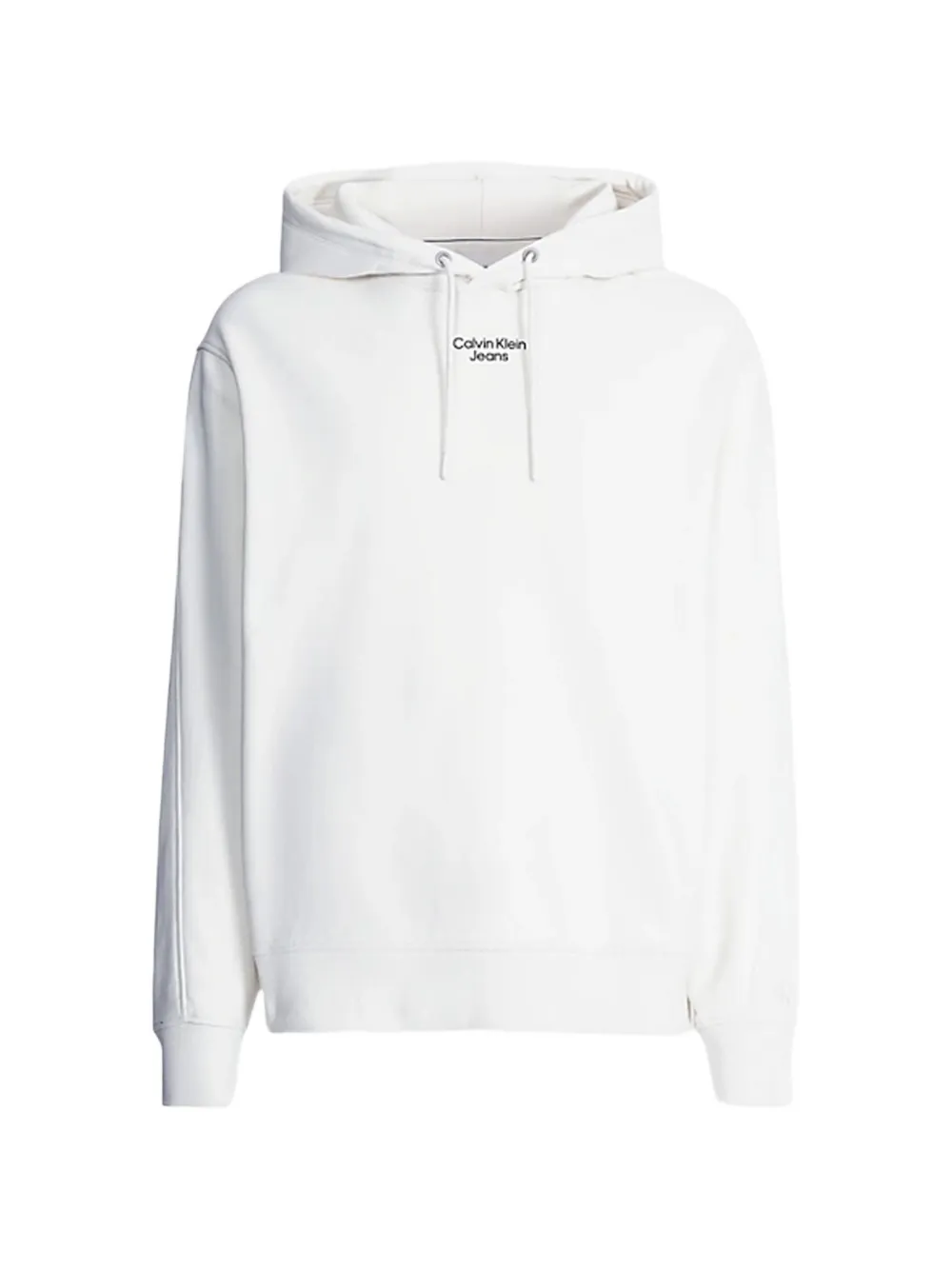 Calvin Klein Jeans logo-print relaxed-fit hoodie - Bianco