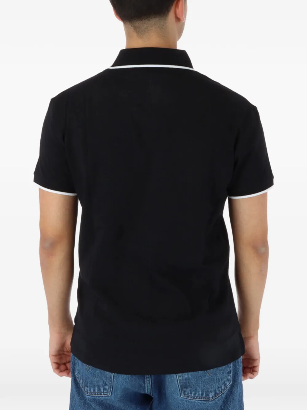 North Sails tipped-collar logo-patch polo shirt Zwart